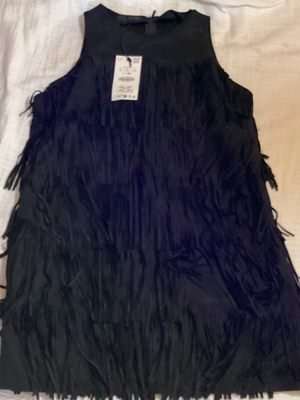 Zara Black Fringe Tank Top